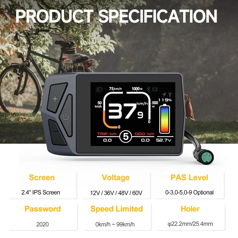 Tongsheng TSDZ8 48V 750W keskivetomoottori sähköpyörämuunnossarja EKD01-mittarilla 44T eturatas