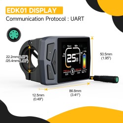 Tongsheng TSDZ8 48V 750W keskivetomoottori sähköpyörämuunnossarja EKD01-mittarilla 44T eturatas