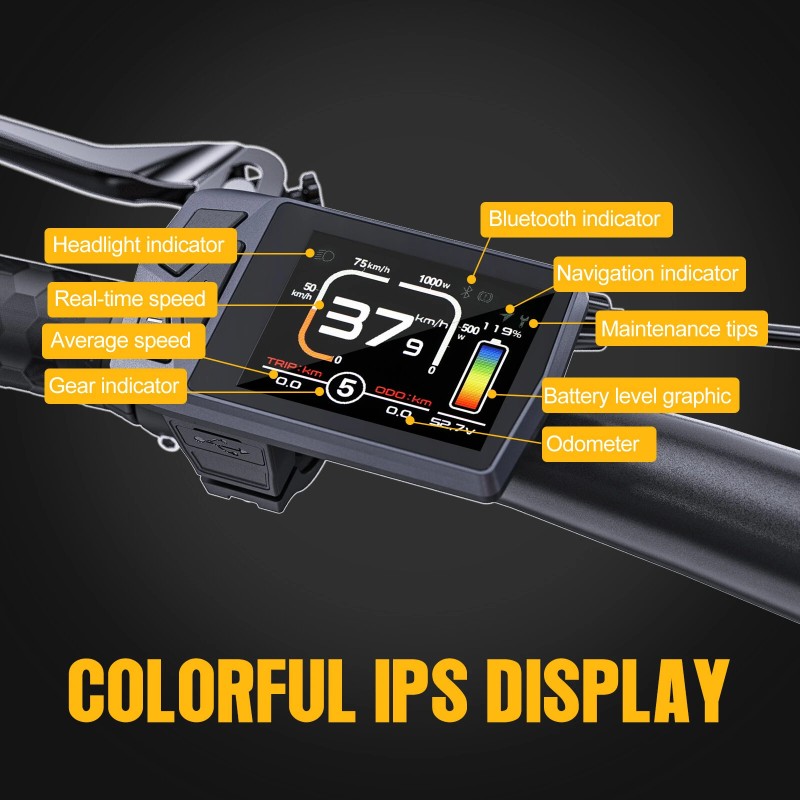 Tongsheng TSDZ8 48V 750W keskivetomoottori sähköpyörämuunnossarja EKD01-mittarilla 44T eturatas
