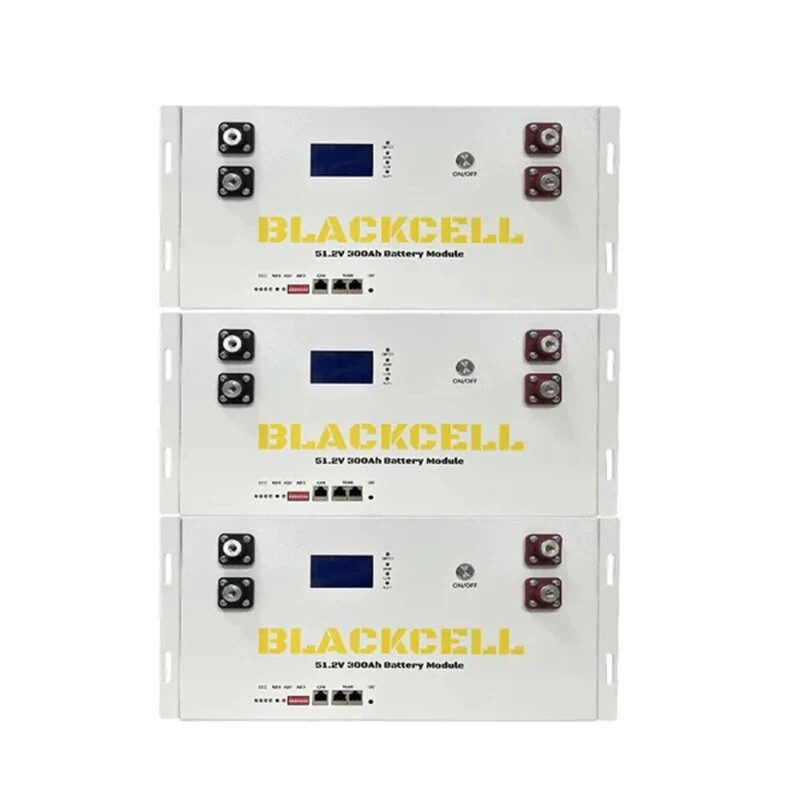 Blackcell palvelinräkki tee-se-itse energian varastointijärjestelmä akkulokero pinottava 280Ah LiFePO4 51,2V