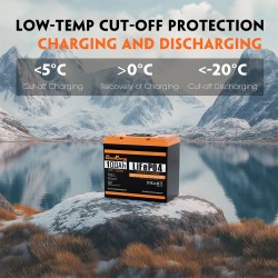 Cloudenergy 12.8V 100Ah LiFePO4-akku LCD-näyttö Bluetooth 1280Wh 6000+ sykliä 100A BMS DPCL12-100