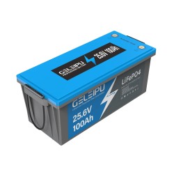 GELEIPU 25,6V 100Ah LiFePO4 ladattava akku 2560Wh BMS-suojauksella