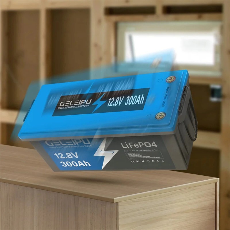 GELEIPU 12.8V 300Ah LiFePO4 akku 3840Wh sisäänrakennettu 100A BMS aurinko perämoottori käyttöön