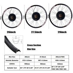 BIKIGHT MTX LCD3 sähköpyörän takanapamoottorin muunnossarja 48V 1500W harjaton vannekoot 26/27.5/29/700C