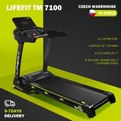 LIFEFIT TM7100 taitettava juoksumatto kotitoimistoon 6,0hv 1–20km/h asennusvapaa led-näyttö sykeanturi 150kg 2 vuoden takuu
