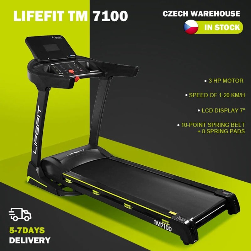 LIFEFIT TM7100 taitettava juoksumatto kotitoimistoon 6,0hv 1–20km/h asennusvapaa led-näyttö sykeanturi 150kg 2 vuoden takuu