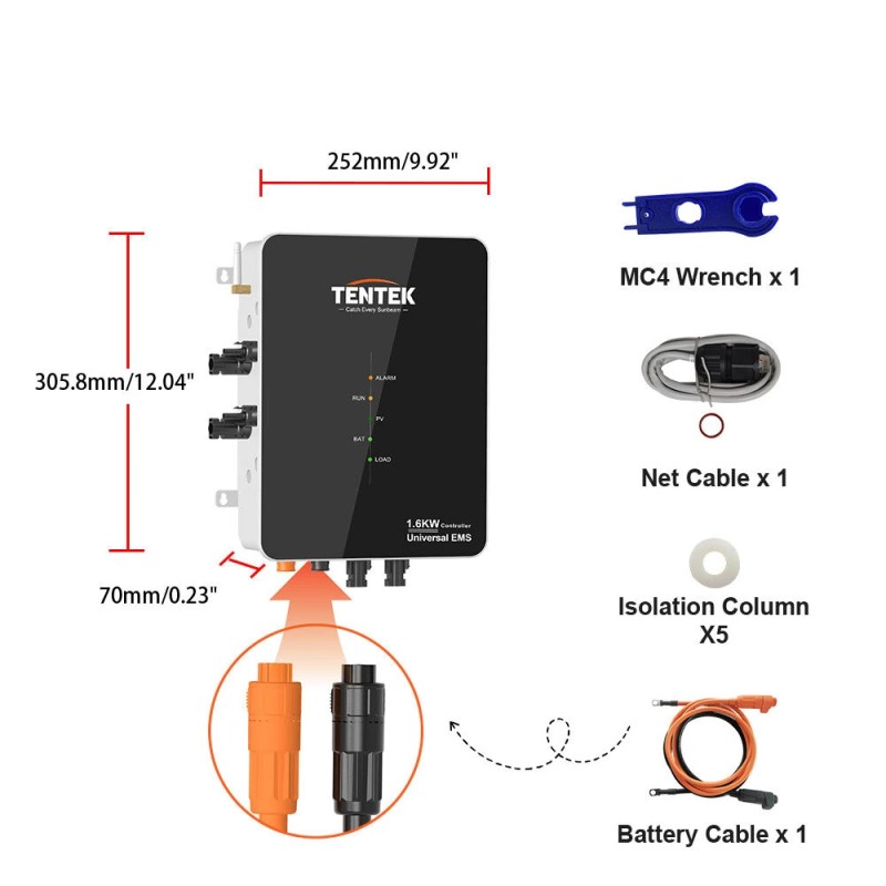 LANPWR TENTEK 1600W 2 MPPT älykäs EMS-ohjain mikroinvertterillä parvekkeelle