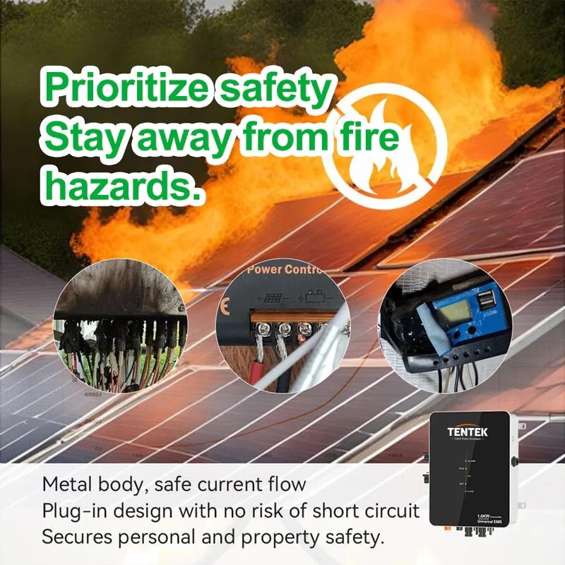 LANPWR TENTEK 1600W 2 MPPT älykäs EMS-ohjain mikroinvertterillä parvekkeelle