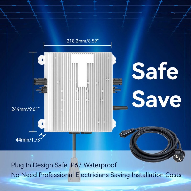 LANPWR TENTEK Tiger-800W2E1P mikroinvertteri wifi IP67 MPPT älykäs parvekkeen aurinkovoimala