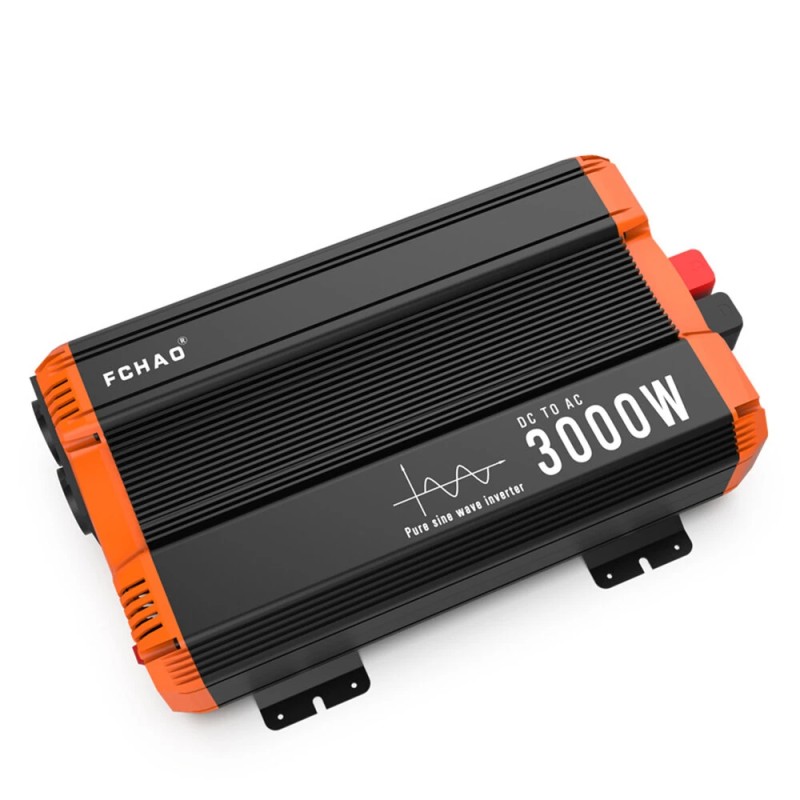 FCHAO 3000W puhdas siniaaltoinvertteri 12V 24V 48V DC 230V AC kaukosäätimellä EU pistoke kotiin ja asuntoautoon