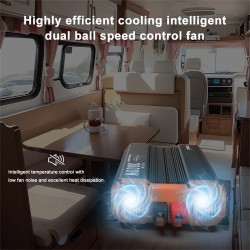 FCHAO 3000W puhdas siniaaltoinvertteri 12V/24V/48V DC-230V AC kaukosäätimellä EU-pistoke kotiin ja asuntoautoon