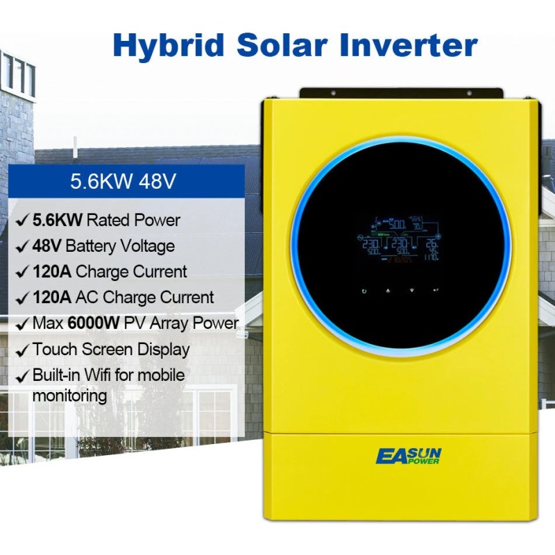 Easun Power iGRID SV IV 5,6 kW hybridi aurinkoinvertteri 220 V MPPT 120 A WiFi-tuki