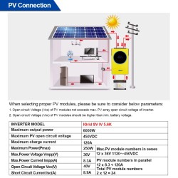 Easun Power iGRID SV IV 5,6 kW hybridi aurinkoinvertteri 220 V MPPT 120 A WiFi-tuki