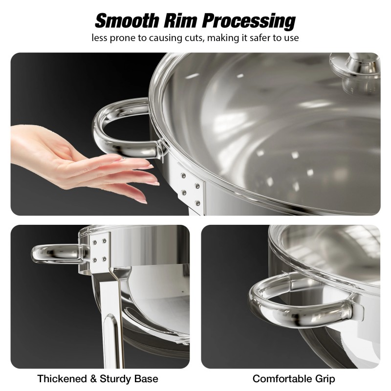 Warmounts 4 kpl 5 litran pyöreät buffet-tarjoiluastiat lasikansilla ja pidikkeellä