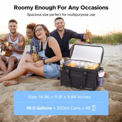 WARMOUNTS pehmeä eristetty kylmälaukku 48 tölkkiä kaksiosainen vuototiivis kansi