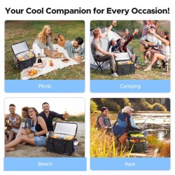 WARMOUNTS pehmeä eristetty kylmälaukku 48 tölkkiä kaksiosainen vuototiivis kansi