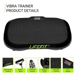 LIFEFIT värähtelylevy F-DESK-01-01 vastuskuminauhalla kotitreeniin moniohjelmainen lihasten muokkaamiseen