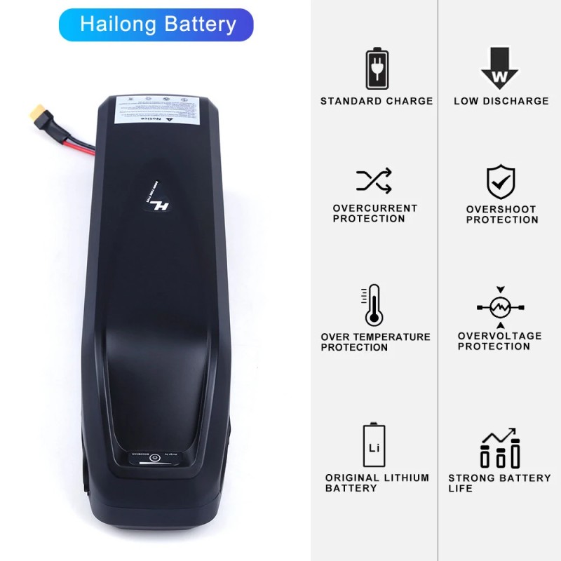 XANES Hailong 1-2 36V 13Ah 468Wh sähköpyörän akku 18650 2600mAh 25A suojapiirillä USB-portilla