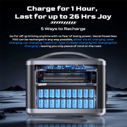 Blackview OSCAL PowerMax 666Wh kannettava varavirtalähde 700W LiFePO4 langaton lataus led-taskulamppu yli 800 sykliä