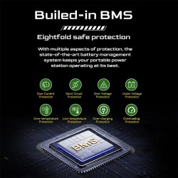 Blackview OSCAL PowerMax 666Wh kannettava varavirtalähde 700W LiFePO4 langaton lataus led-taskulamppu yli 800 sykliä