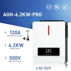 DAXTROMN AGH-6.2KW-PRO/AGH-4.2KW-PRO aurinkohybridisinvertteri 6200W/4200W 48VDC–230VAC 120A MPPT puhdas siniaalto wifi