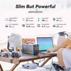 FlashFish G300 kannettava 300W aurinkogeneraattori varavirtalähde 222Wh 60000mAh puhdas siniaalto