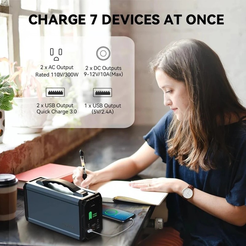 FlashFish G300 kannettava 300W aurinkogeneraattori varavirtalähde 222Wh 60000mAh puhdas siniaalto