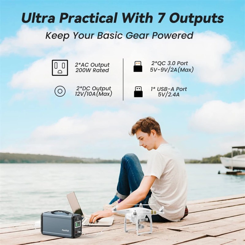 FlashFish G300 kannettava 300W aurinkogeneraattori varavirtalähde 222Wh 60000mAh puhdas siniaalto