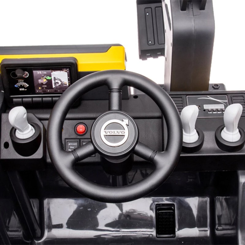 ELJET sähköinen kaivinkoneajolelu 12 V akku kauko-ohjain Bluetooth-äänentoisto turvavyö