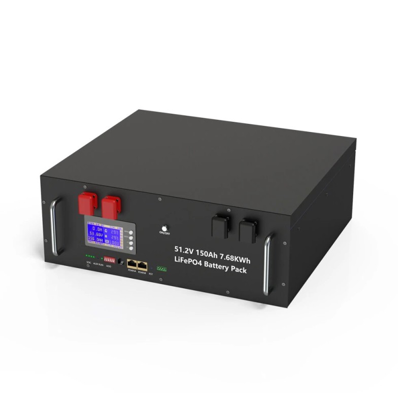 LiFePO4 48V 150Ah akkupaketti 7 68kWh 16S BMS RS485 CAN kotikäyttöön