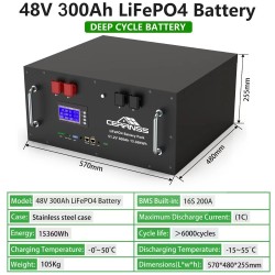 LiFePO4 akku 5,12 kWh 51,2 V 100/150/200/300 Ah aurinkoenergian varastointiin