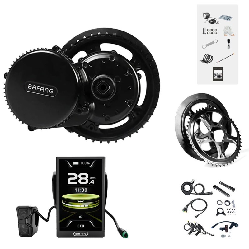 BAFANG BBS02B 48V 500W keskimoottorisarja C010 näytöllä ja 36 42 46 52T ketjupyörällä