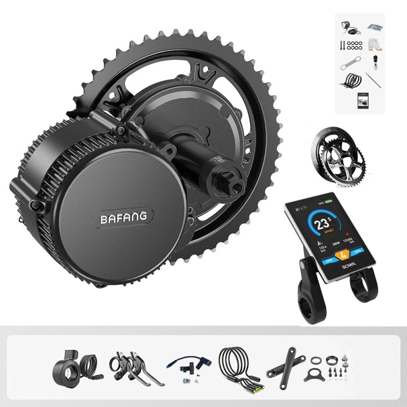 Bafang BBS01B 36V 350W keskimoottorimuuntosarja VD61 näytöllä ja 36 42 44 52T ketjupyörällä