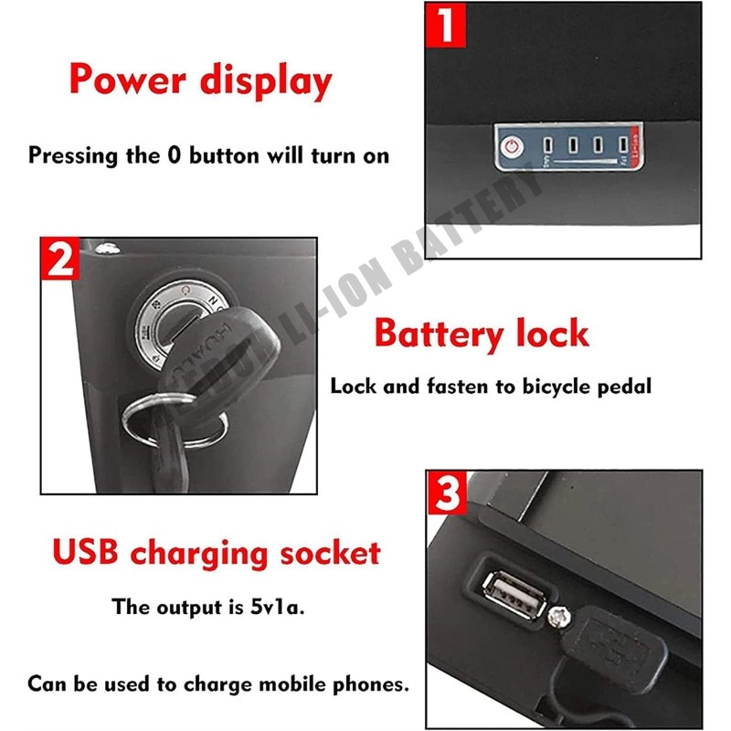 UNITPACKPOWER S045 48V 20Ah takatelineakku 960W XT60-liitin BMS-suojalla laturi mukana