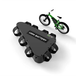 UNITPACKPOWER 36V 20Ah sähköpyörän kolmionmallinen runkoakku 720W 25A BMS 3A laturi