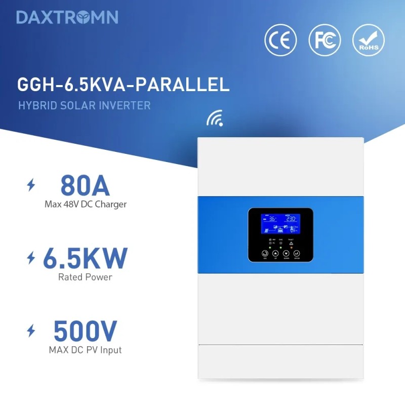 DAXTROMN hybridiinvertteri 24V/48V 3,5kW/6,5kVA puhdas siniaalto 100A mppt-lataussäädin maks.500V