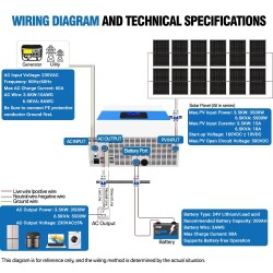 DAXTROMN hybridiinvertteri 24V/48V 3,5kW/6,5kVA puhdas siniaalto 100A mppt-lataussäädin maks.500V