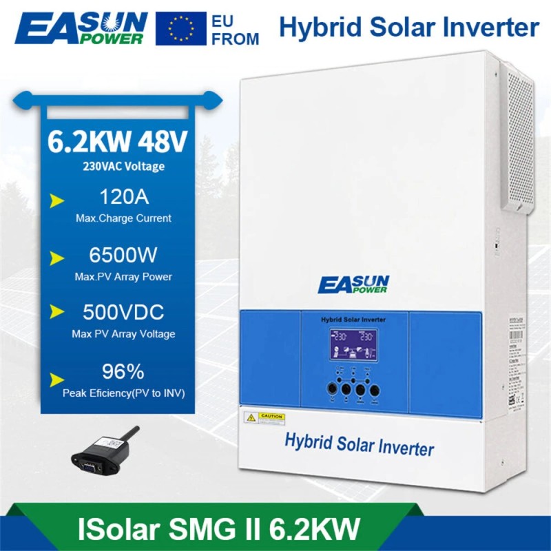 EASUN POWER ISolar SMG III 6,2 kW aurinko-hybridinvertteri 48V MPPT 120A wifi-yhteys