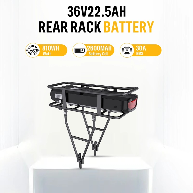 BAFANG 36V 22,5Ah 810Wh takatelineen sähköpyörän akku 30A suojapiirillä