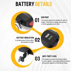 BAFANG 36V 22,5Ah 810Wh takatelineen sähköpyörän akku 30A suojapiirillä