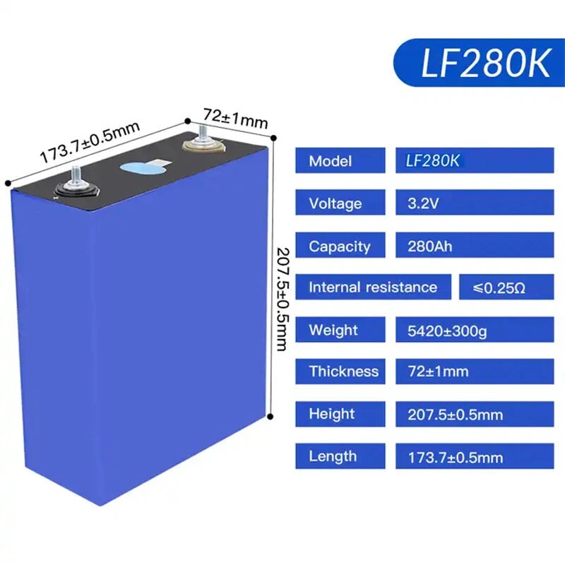 Blackcell LF280K 4 kpl LiFePO4 3,2V 280Ah akku 12V aurinko- ja retkeilykäyttöön