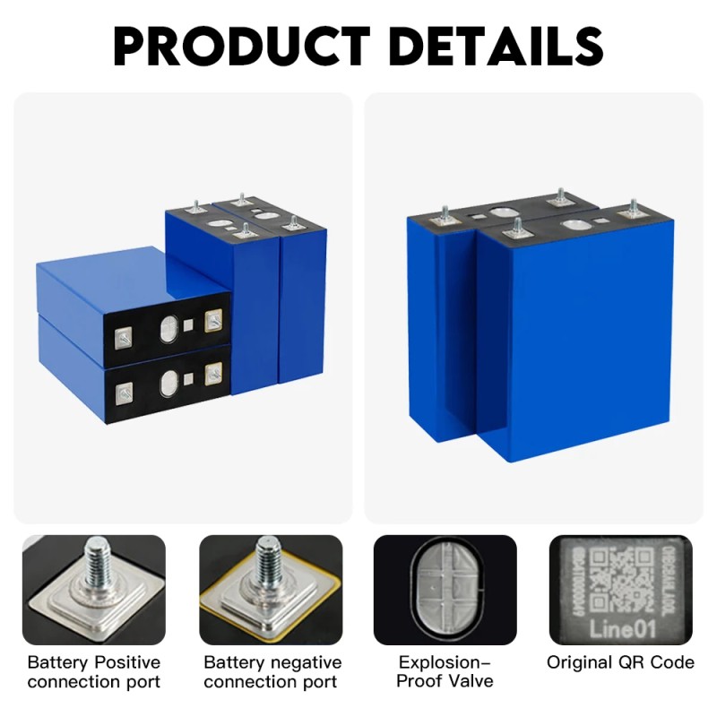 Blackcell 4 kpl 3,2V 280Ah akkupaketti litiumrautafosfaatti aurinkokäyttöön golfkärryihin ja verkosta riippumattomaan käyttöön