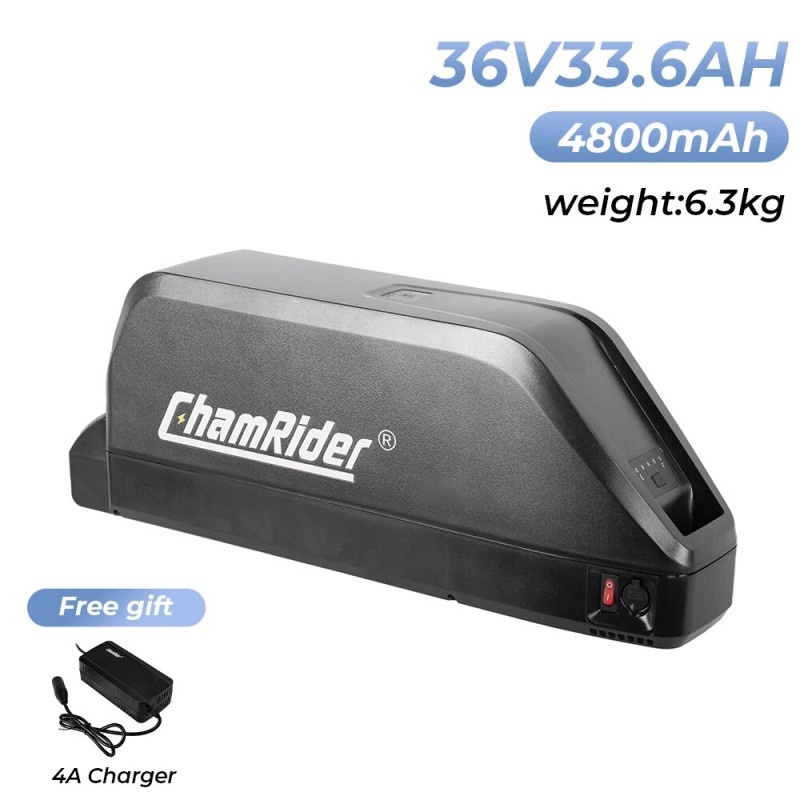 ChamRider Polly C 36V 33.6Ah sähköpyöräakku alaputkeen LG 21700 4800mAh 30A BMS IP65 4A-laturi