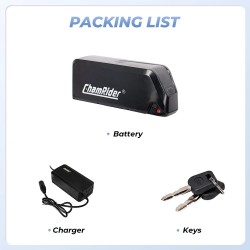 ChamRider Hailong C alaputken akku 52V 18Ah 936Wh DALY 40A IP65 nopealla laturilla