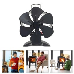 Lämpöä hyödyntävä takkatuuletin neljällä viidellä tai kuudella lavalla ilman sähköä