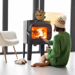 Lämpöä hyödyntävä takkatuuletin neljällä viidellä tai kuudella lavalla ilman sähköä