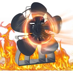 Lämpöä hyödyntävä takkatuuletin neljällä viidellä tai kuudella lavalla ilman sähköä