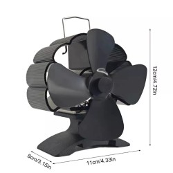 Nelilapainen hiljainen takkatuuletin DY384A lämpövoimainen ilmanpuhallin puulämmitteiseen takkaan ympäristöystävällinen