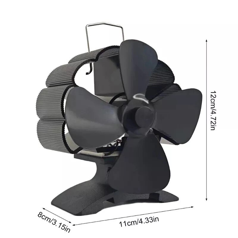 Nelilapainen hiljainen takkatuuletin DY384A lämpövoimainen ilmanpuhallin puulämmitteiseen takkaan ympäristöystävällinen