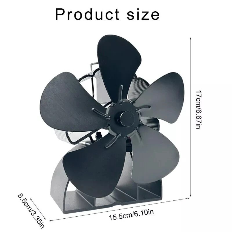DY565J SafeHeat energiansäästöinen takkatuuletin viisilapainen hiljainen sähkötön puulämmitteinen